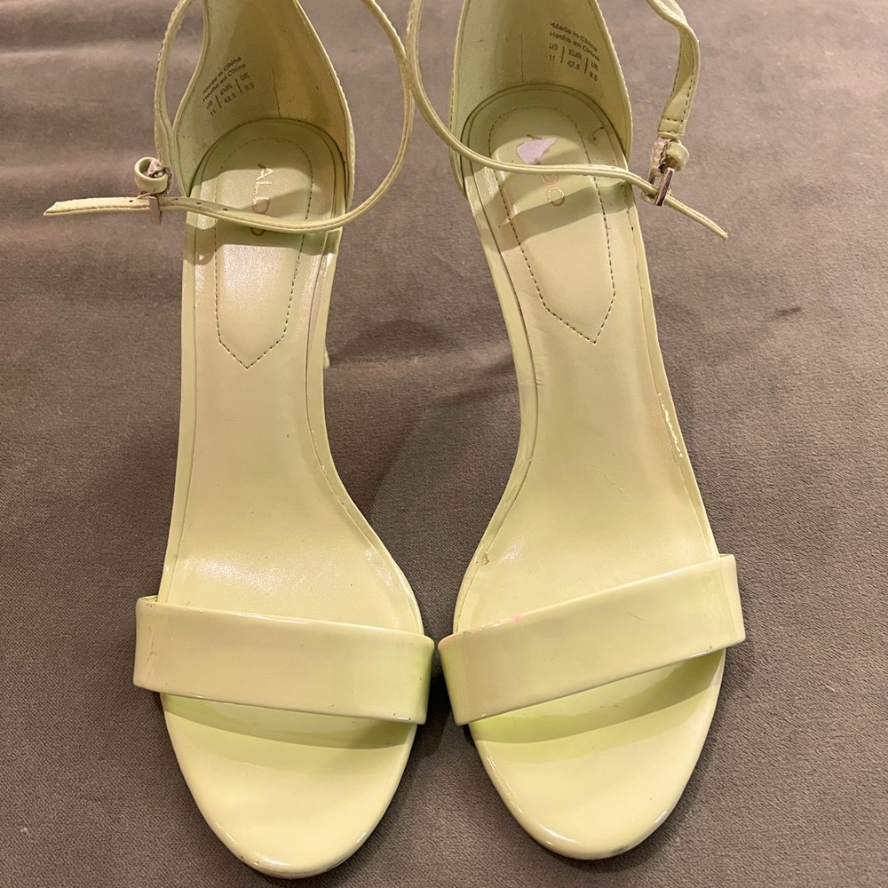 Lime green sandals from Aldo size 11. Patent leather. Barely worn.